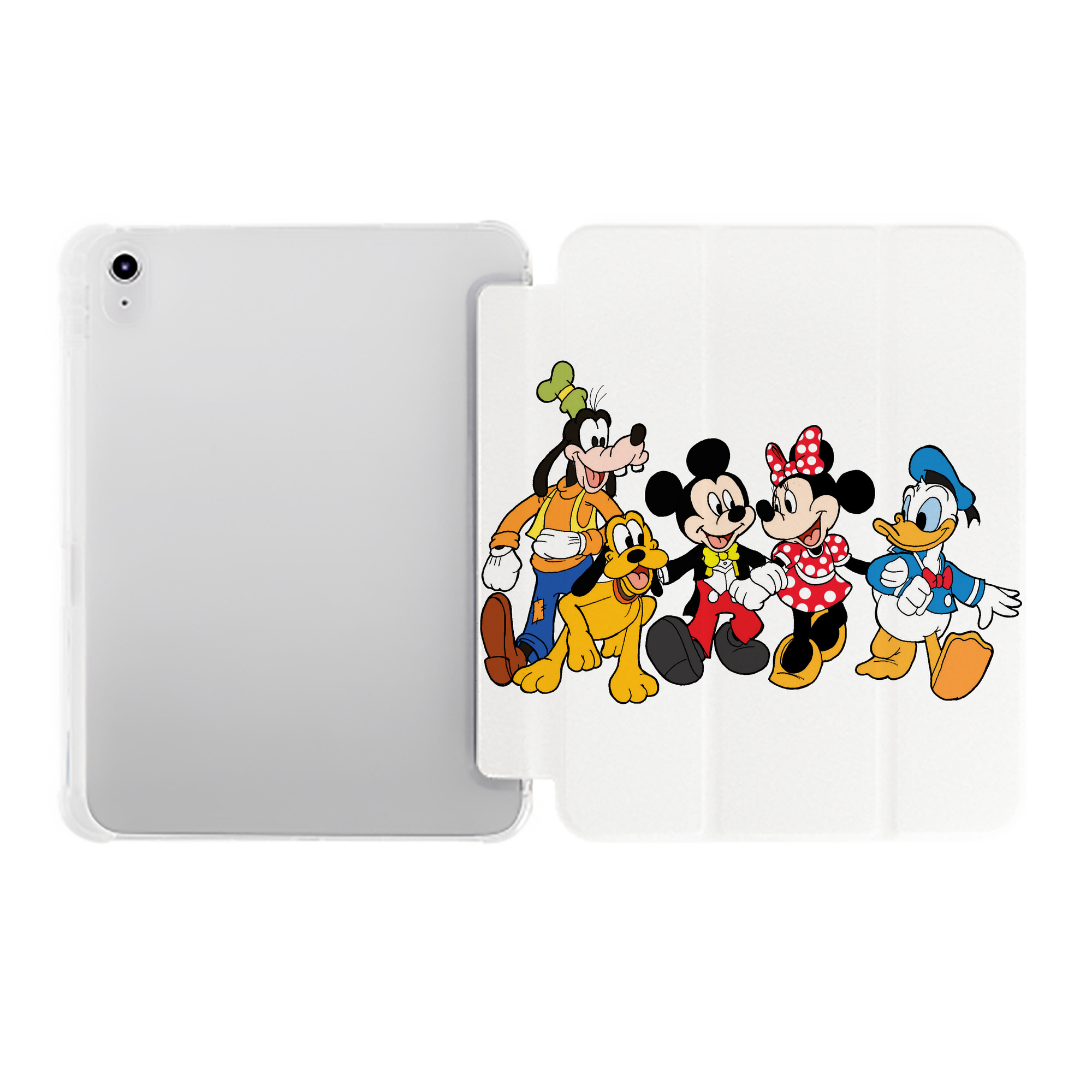 （画像用） ミッキーマウス Mickey Mouse IPad ケース ペン収納付き 三つ折りスタンド PUレザー×シリコン 対応機種9.5/10.5/10.9インチ